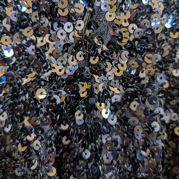 Black Sequined Mirror Corset Formal Prom Evening Dress 2 - Picture 6 of 6